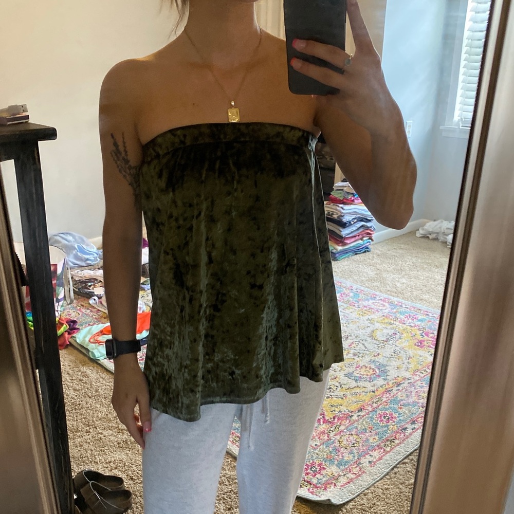 Strapless Velvet Top